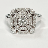 14k Vintage Inspired Halo Ring