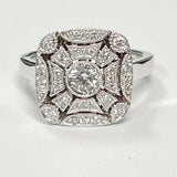 14k Vintage Inspired Halo Ring