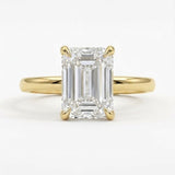 3Ct Lab Grown 14KT Emerald Solitaire Engagement Ring