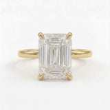4ct Lab Grown 14KT Emerald Solitaire Engagement Ring