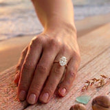14KY 4 1/6cttw OV LAB DIA Hidden Halo Engagement Ring