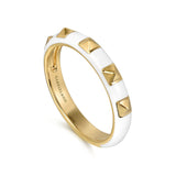 Gabriel & Co. LR52654E9Y4JJJ – 14K Yellow Gold Pyramid Stackable Ring with White Enamel (3 mm)
