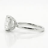 14K White Gold 1/8cttw Natural Diamond Tidewater Classic Engagement Ring with 2ct Lab Grown Oval Cut Center Stone.