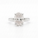 14KW 4 1/6cttw OV LAB DIA Hidden Halo Engagement Ring