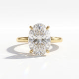 3Ct Lab Grown 14KT Oval Solitaire Engagement Ring