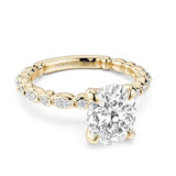 Noam Carver LU019-02YA2-A – Luna Collection Classic Round Diamond Engagement Ring, 14K Yellow Gold