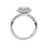 Oval Halo Princess Diamond Ring in White Gold 160043-OV100