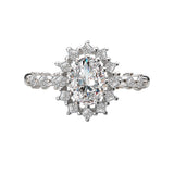 Oval Halo Princess Diamond Ring in White Gold 160043-OV100