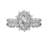 Oval Halo Princess Diamond Ring in White Gold 160043-OV100