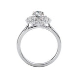 Romance - Elegant Baghuette And Round Halo Diamond Setting