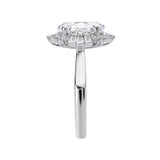 Romance - Elegant Baghuette And Round Halo Diamond Setting