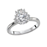 Romance 160053-RD100  halo semi-mount engagement ring