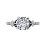 Romance Sapphire & Diamond Semi-Mount Engagement Ring – 160056-RD200CZ