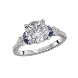 Romance Sapphire and Diamond Semi-Mount Engagement Ring
