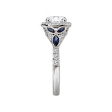Romance - Floral Nature Diamond And Sapphire Halo Setting