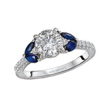Romance - Elegant Floral Sapphire And Diamond Setting