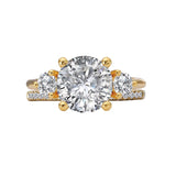 3-Stone Semi-Mount Diamond Engagement Ring