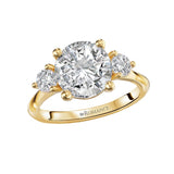 3-Stone Semi-Mount Diamond Engagement Ring