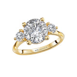 Romance 3-Stone Semi-Mount Diamond Engagement Ring