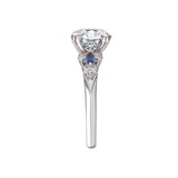 Diamond and Sapphire Semi-Mount Engagement Ring
