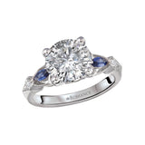 Diamond and Sapphire Semi-Mount Engagement Ring