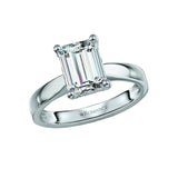 Romance 160236-EM200 – 14K White Gold Hidden Halo Semi-Mount Engagement Ring for Emerald-Cut Center