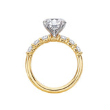 Romance 160245-RD200Y Round Halo Semi-Mount Diamond Ring in 14K Yellow Gold