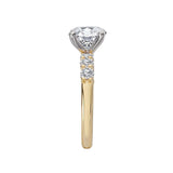 Romance 160245-RD200Y Round Halo Semi-Mount Diamond Ring in 14K Yellow Gold
