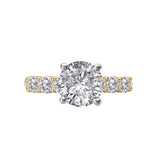 Romance 160245-RD200Y Round Halo Semi-Mount Diamond Ring in 14K Yellow Gold