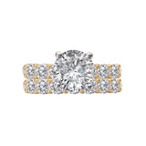 Romance 160245-RD200Y Round Halo Semi-Mount Diamond Ring in 14K Yellow Gold
