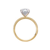 Romance 160247-OV200Y Oval Halo Split Shank Semi-Mount Diamond Ring in 14K Yellow Gold
