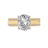 Romance 160247-OV200Y Oval Halo Split Shank Semi-Mount Diamond Ring in 14K Yellow Gold