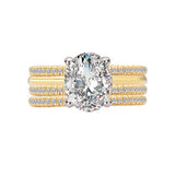 Romance 160247-OV200Y Oval Halo Split Shank Semi-Mount Diamond Ring in 14K Yellow Gold