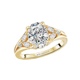 Romance 160250-OV200Y Oval Halo Semi-Mount Diamond Ring in 14K Yellow Gold