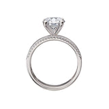 Wide Band Semi-Mount Diamond Engagement Ring