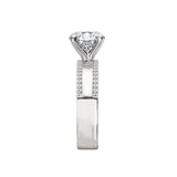 Wide Band Semi-Mount Diamond Engagement Ring