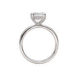 Romance 160254-EM200 Emerald-Cut Halo Semi-Mount Diamond Ring in 14K White Gold