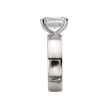 Romance 160254-EM200 Emerald-Cut Halo Semi-Mount Diamond Ring in 14K White Gold