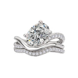 Semi-Mount Diamond Wave Shank Engagement Ring