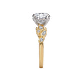 Romance 160290-RD200Y Round Halo Semi-Mount Diamond Ring in 14K Yellow Gold