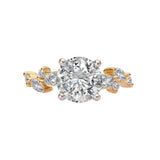 Romance 160290-RD200Y Round Halo Semi-Mount Diamond Ring in 14K Yellow Gold