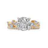 Romance 160290-RD200Y Round Halo Semi-Mount Diamond Ring in 14K Yellow Gold