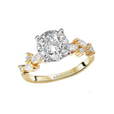 Romance 160290-RD200Y Round Halo Semi-Mount Diamond Ring in 14K Yellow Gold