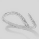 Gems of Distinction Choice of 14K Gold 0.23ctw Diamond Pave Bypass Wave Ring