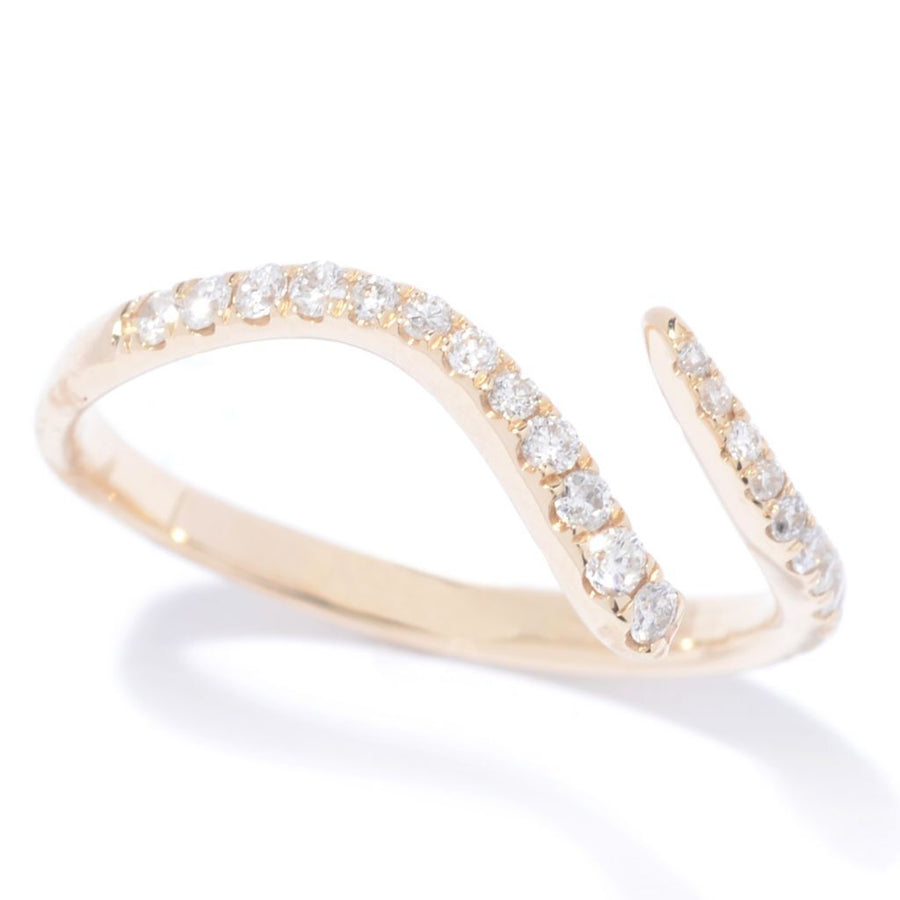 Gems of Distinction Choice of 14K Gold 0.23ctw Diamond Pave Bypass Wave Ring