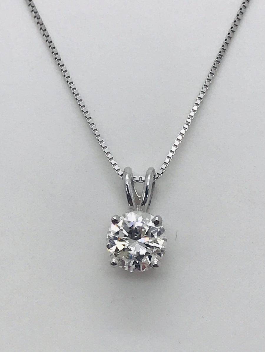 14K White Gold .80ct Round Classc Diamond Solitaire