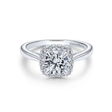 Gabriel & Co. Wendell ER14501R4W44JJ – 14K White Gold Round Halo Diamond Engagement Ring