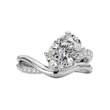 Semi-Mount Diamond Wave Shank Engagement Ring
