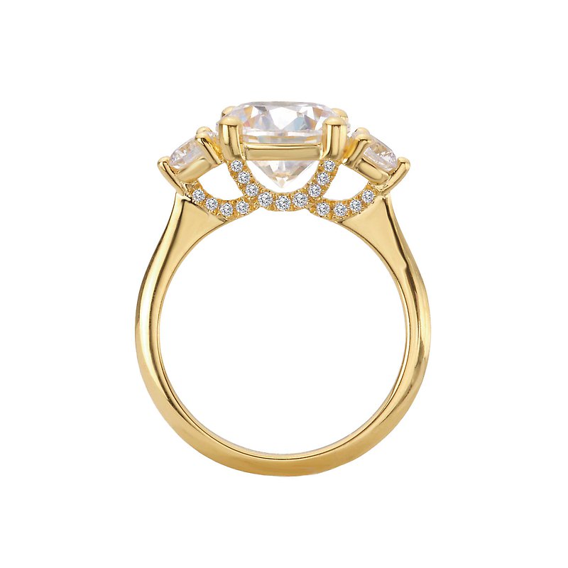 Romance 3-Stone Semi-Mount Diamond Engagement Ring