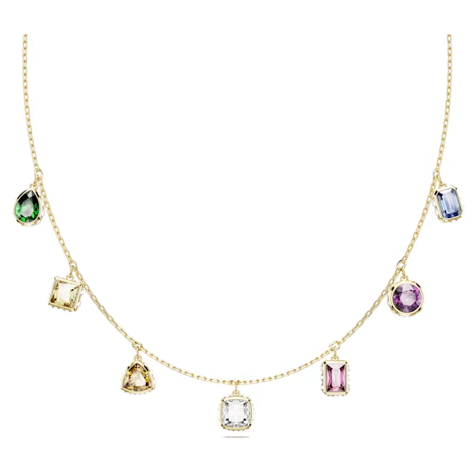 Chroma necklace Mixed cuts, Multicolored, Gold-tone plated